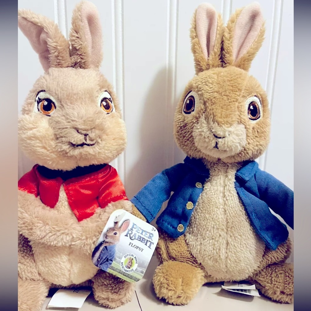 Peter Rabbit The Movie 2018 Peter Rabbit & Flopsy NWT Plushies Easter Bunny 9”